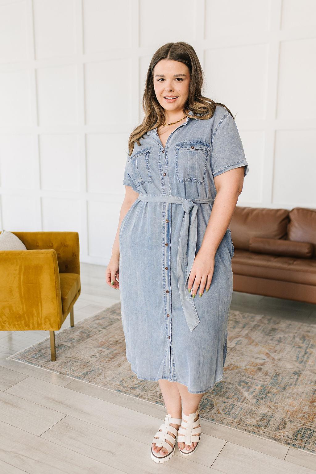 Wait For It Denim Shirtdress - Waverly Paige Boutique