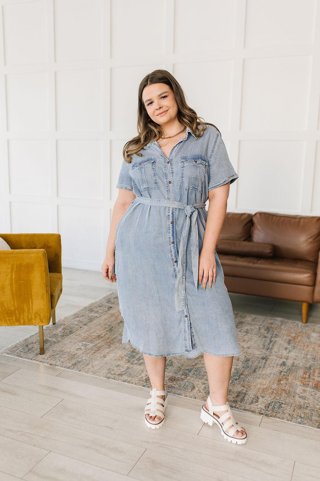 Wait For It Denim Shirtdress - Waverly Paige Boutique