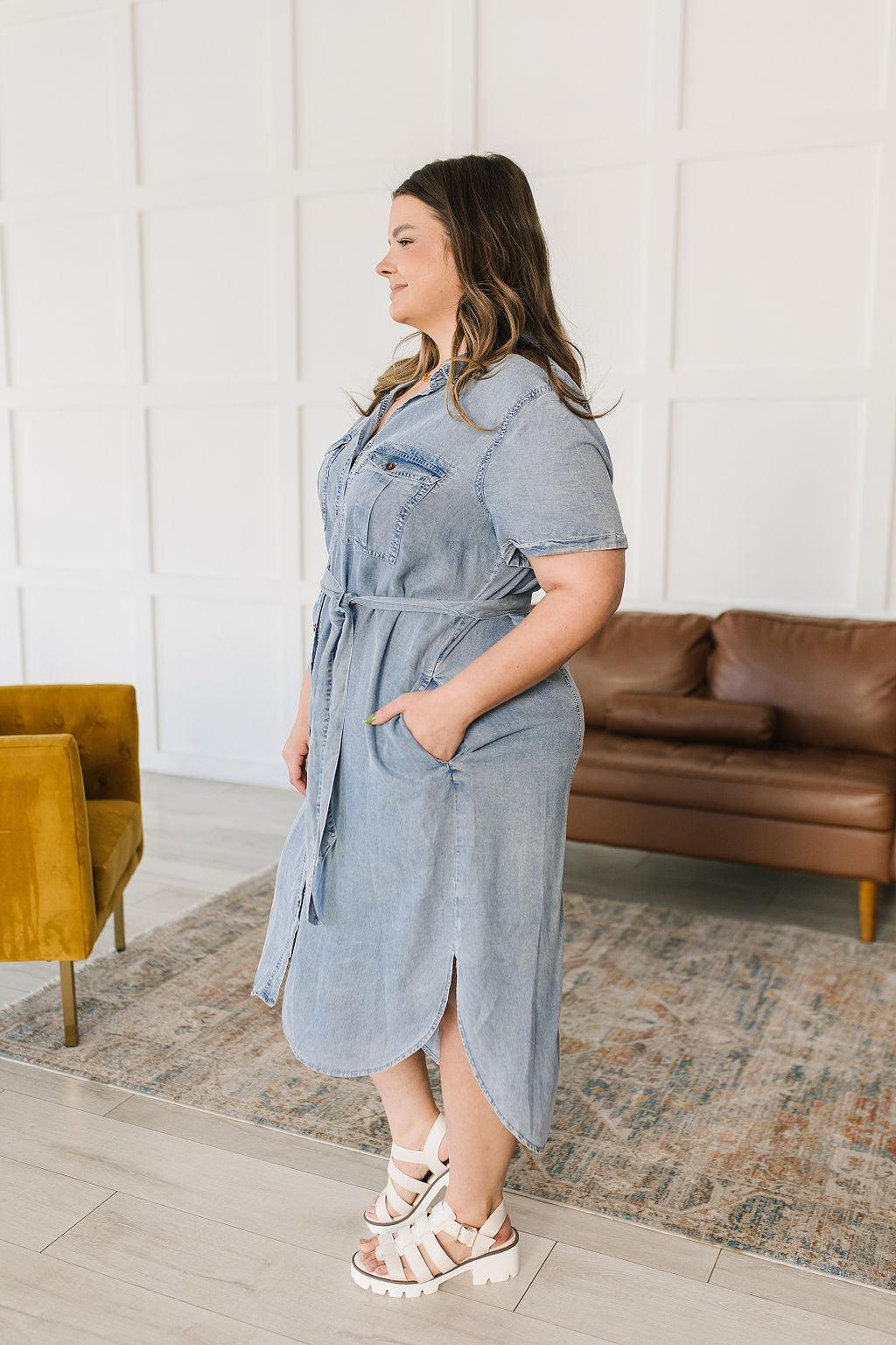 Wait For It Denim Shirtdress - Waverly Paige Boutique