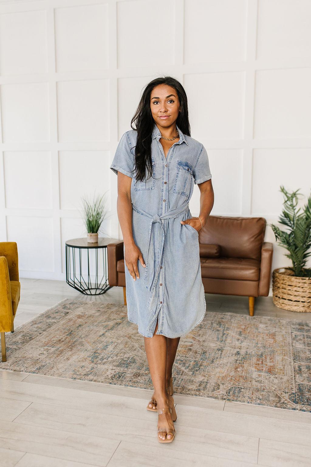 Wait For It Denim Shirtdress - Waverly Paige Boutique