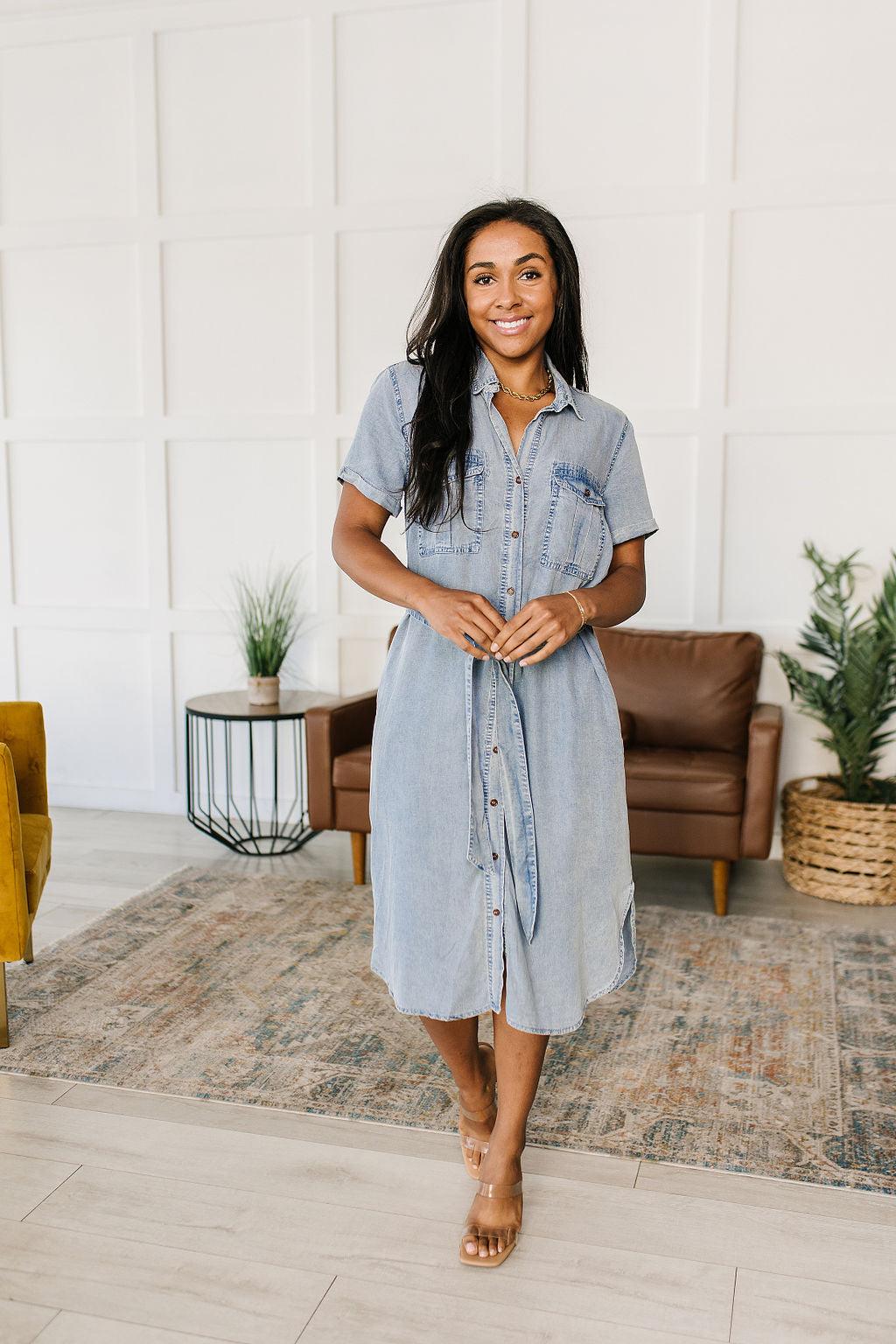 Wait For It Denim Shirtdress - Waverly Paige Boutique