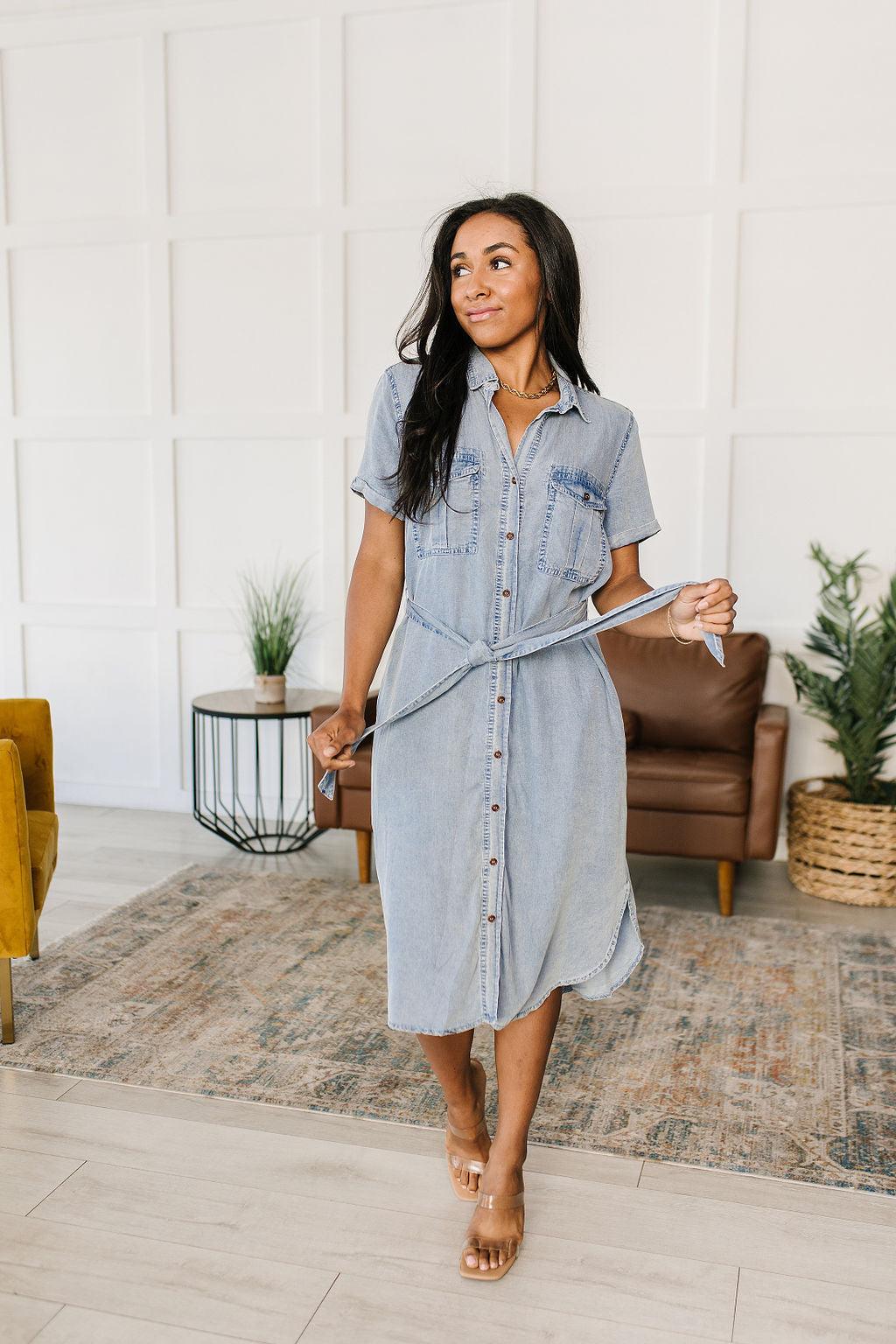 Wait For It Denim Shirtdress - Waverly Paige Boutique