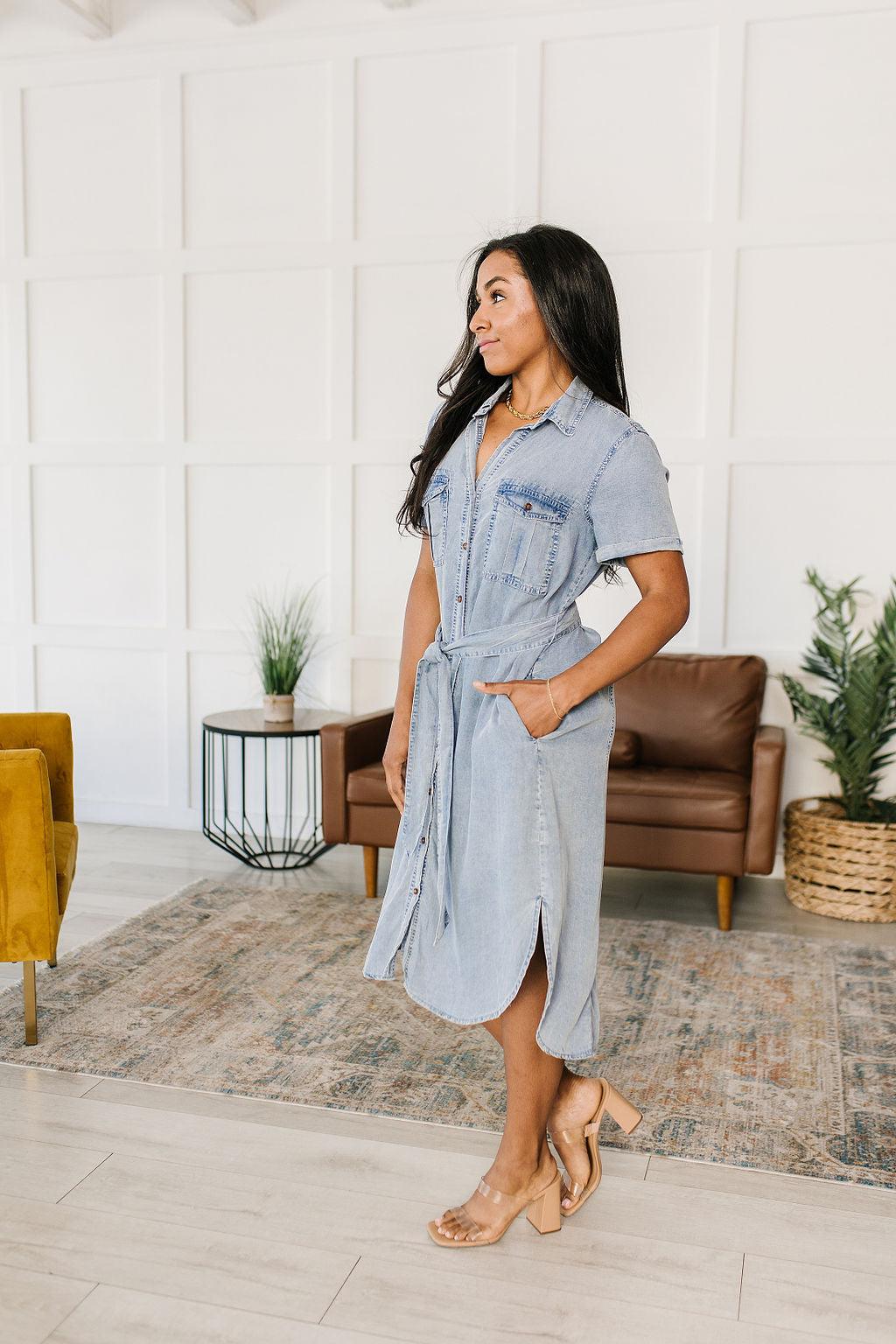 Wait For It Denim Shirtdress - Waverly Paige Boutique