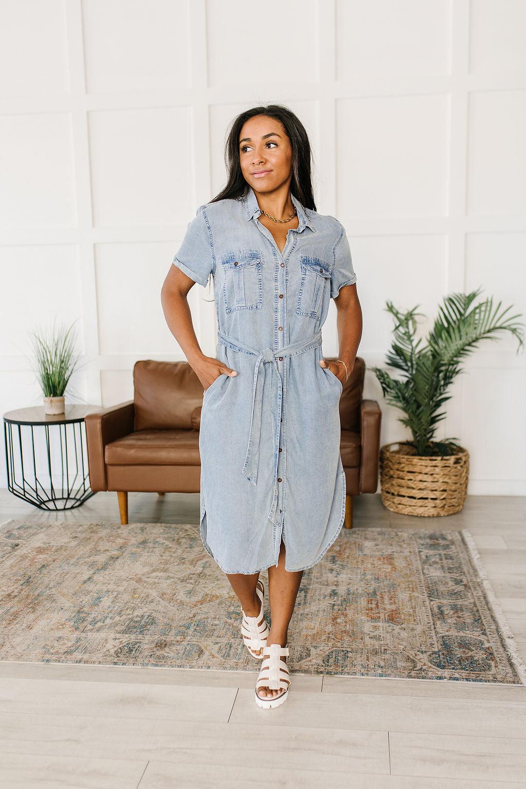 Wait For It Denim Shirtdress - Waverly Paige Boutique