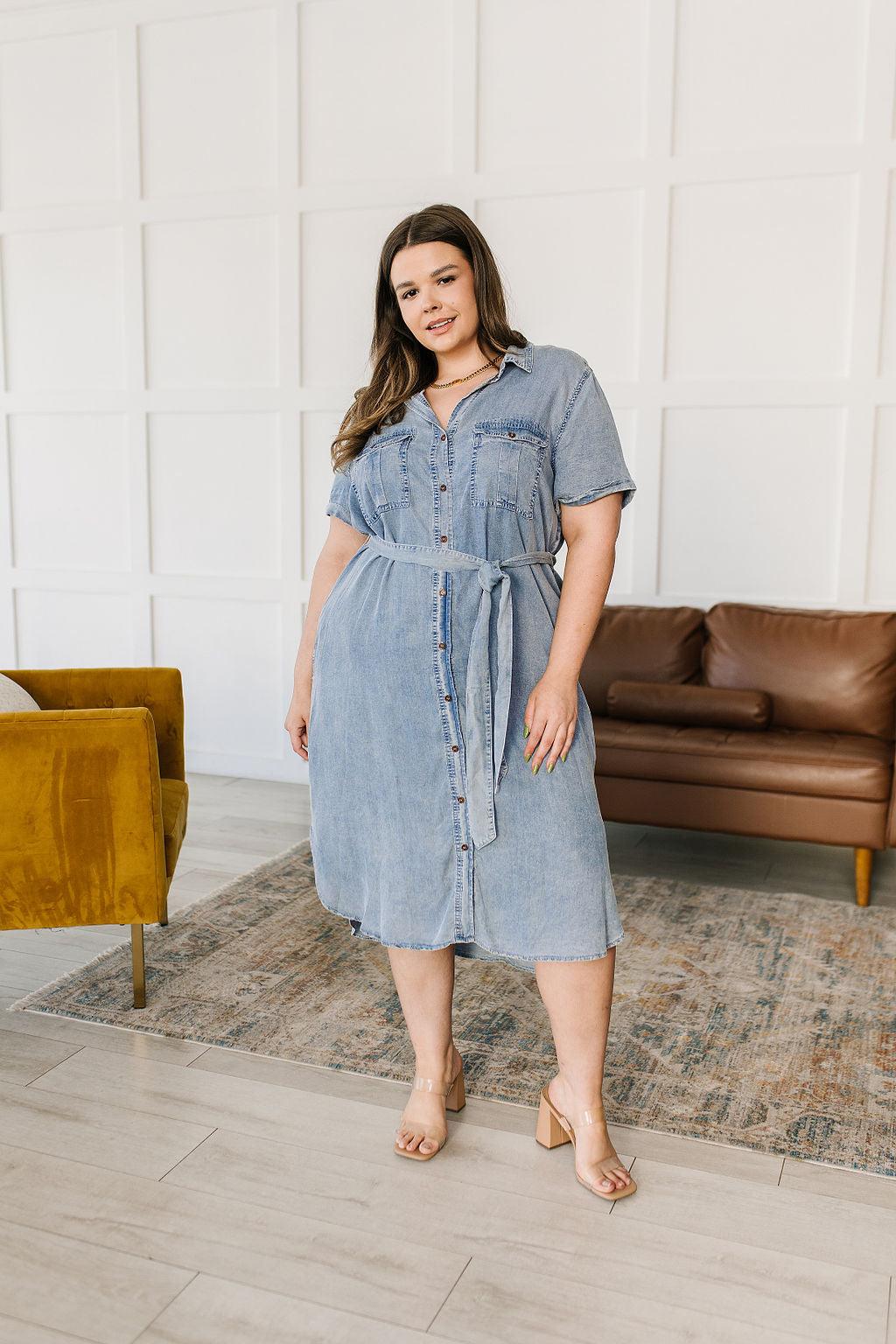 Wait For It Denim Shirtdress - Waverly Paige Boutique