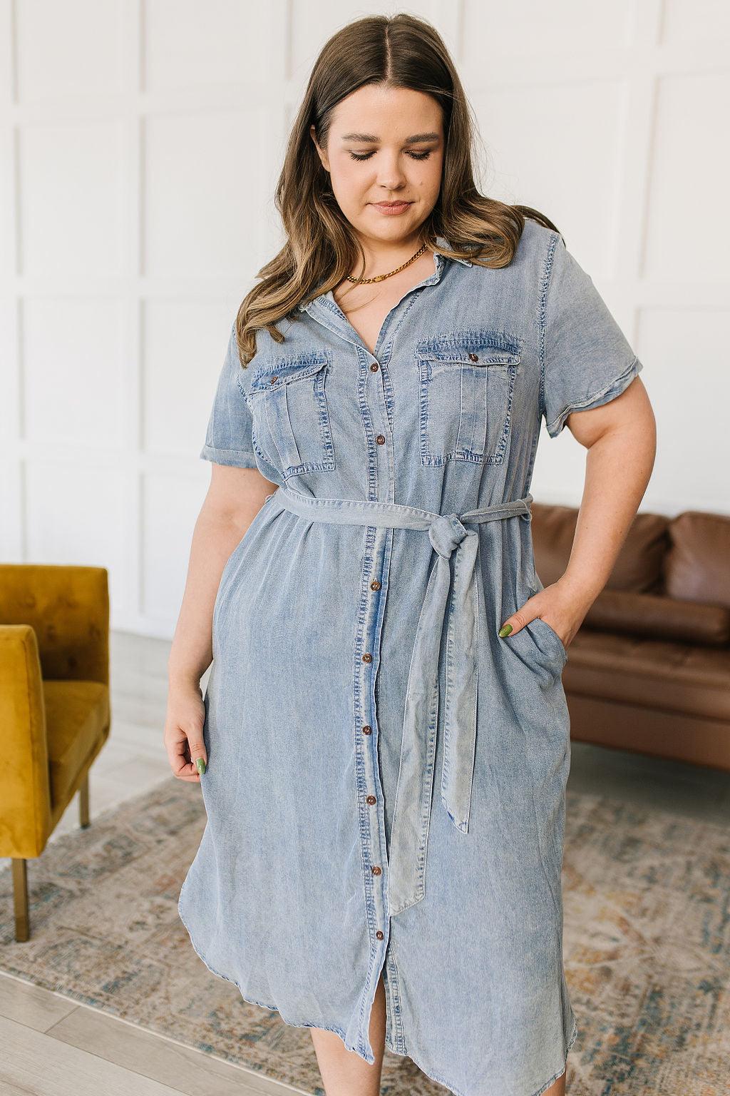 Wait For It Denim Shirtdress - Waverly Paige Boutique