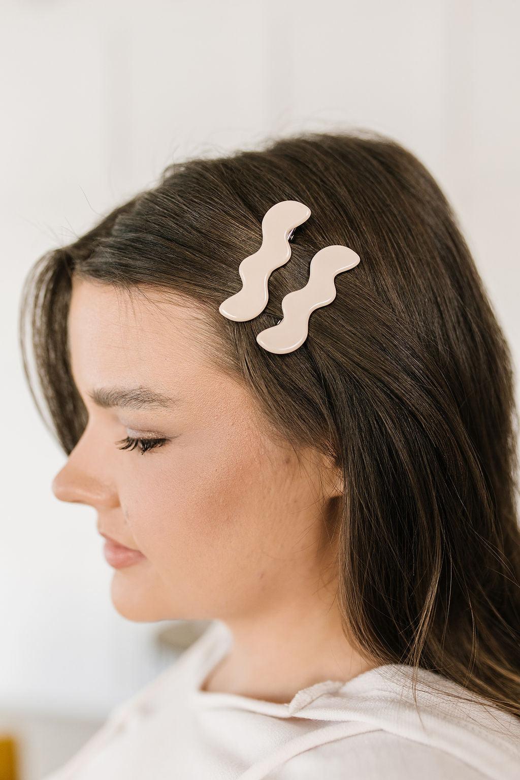 Wavy Clip Set in Cream - Waverly Paige Boutique