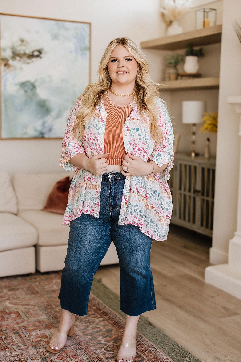 Hayes High Rise Wide Leg Crop Jeans - Waverly Paige Boutique