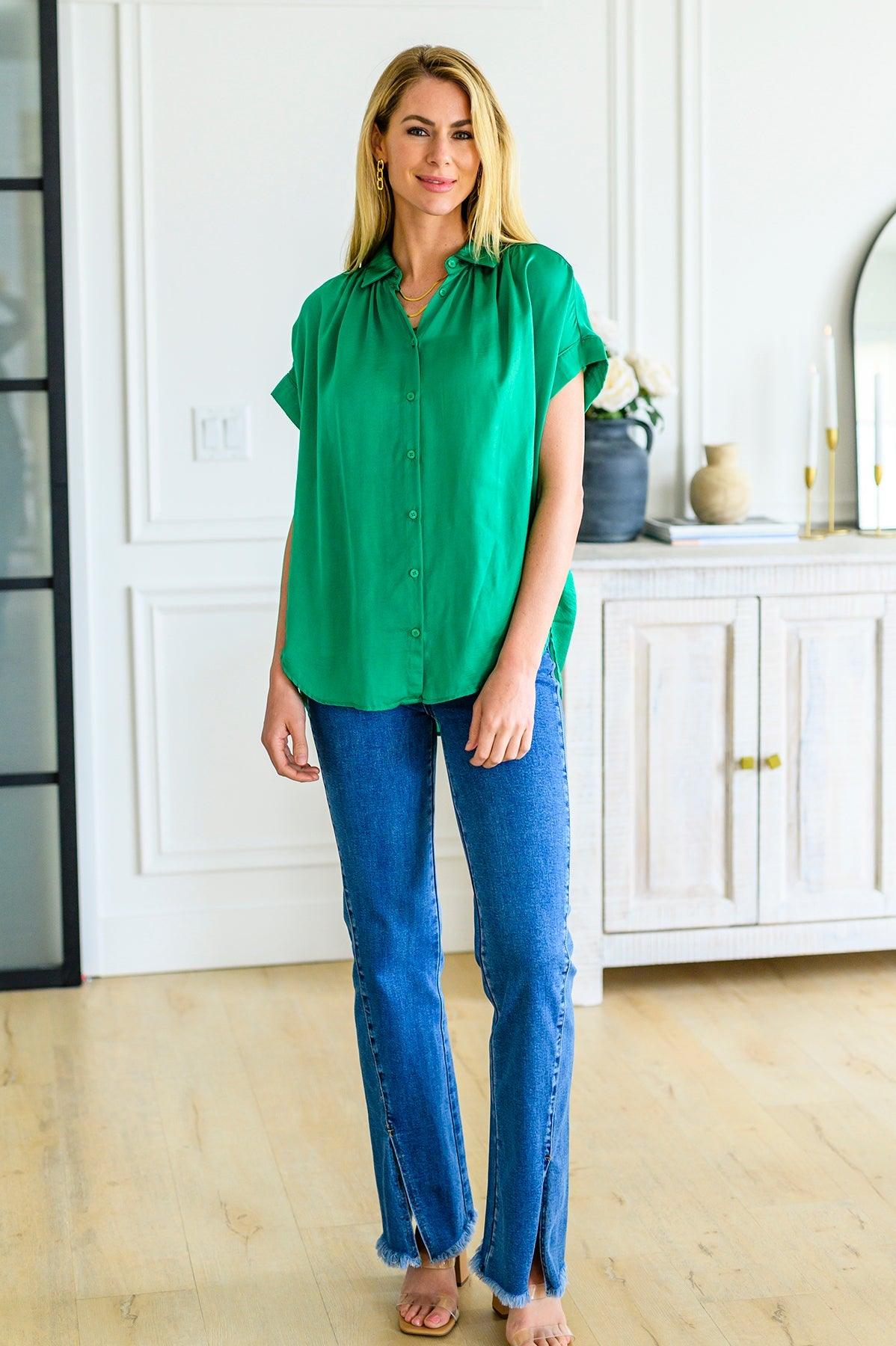 Working On Me Top in Kelly Green - Waverly Paige Boutique