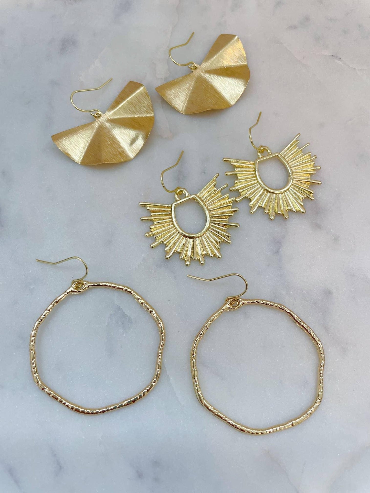 Gold Statement Earrings, Everyday Earrings - Waverly Paige Boutique