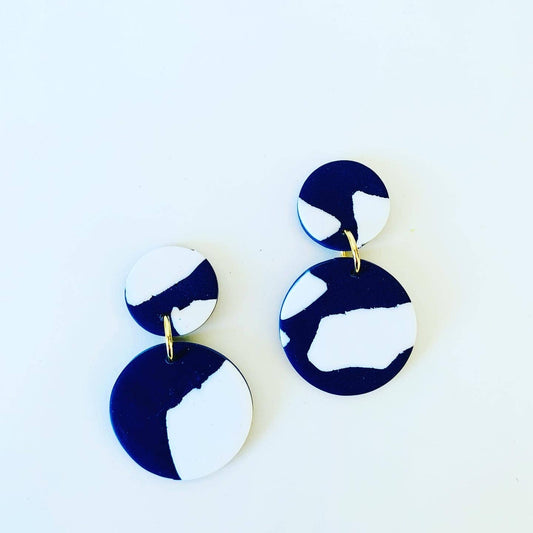 Catalina Earrings - White on Blue
