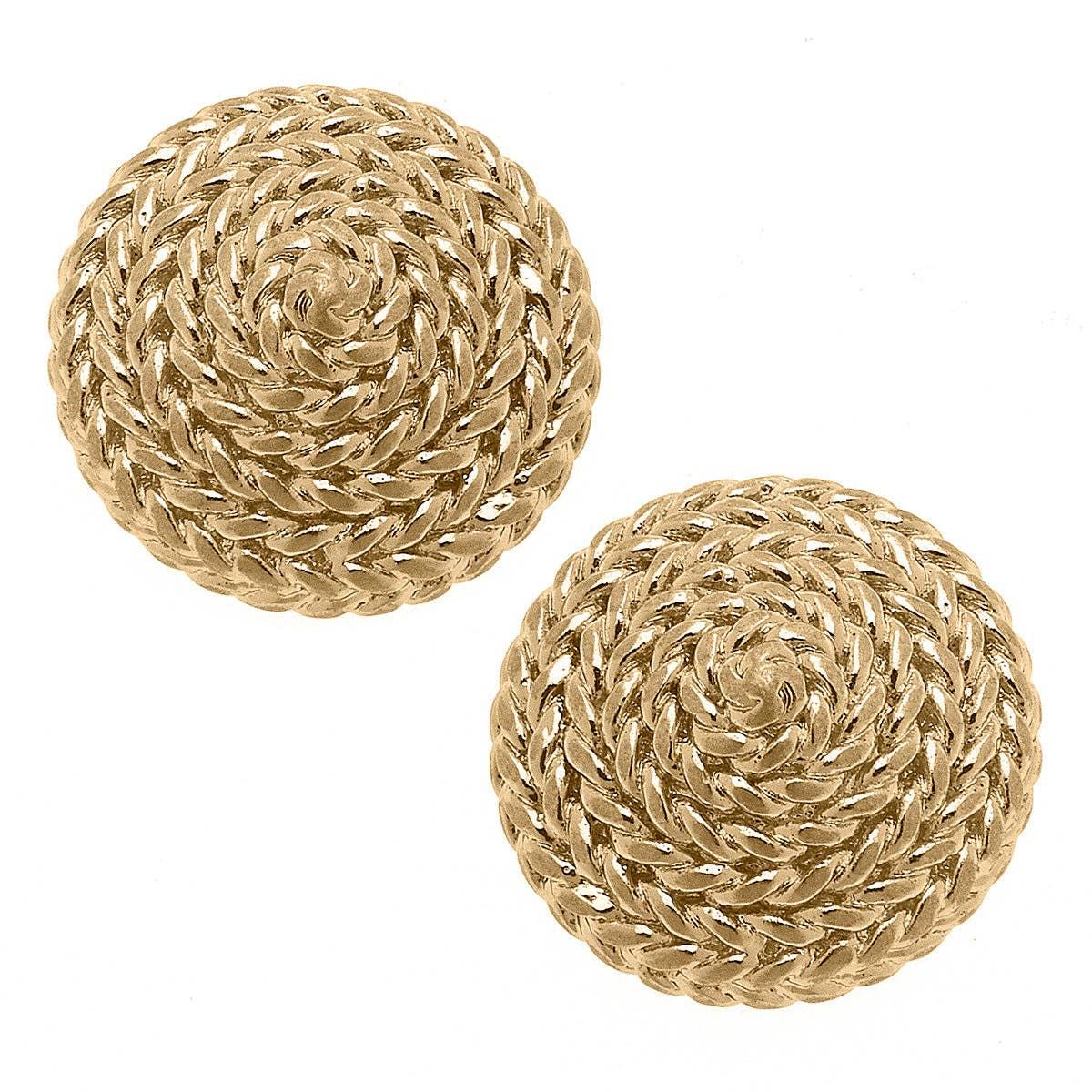 Ethel Rope Coil Earrings in Worn Gold - Waverly Paige Boutique