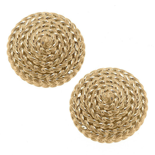 Ethel Rope Coil Earrings in Worn Gold - Waverly Paige Boutique