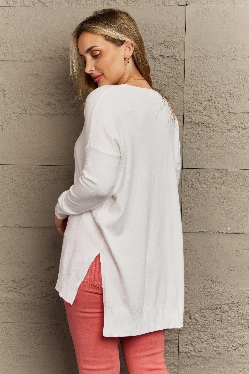 Zenana Sweater Weather Full Size Center Seam Tunic Sweater - Waverly Paige Boutique