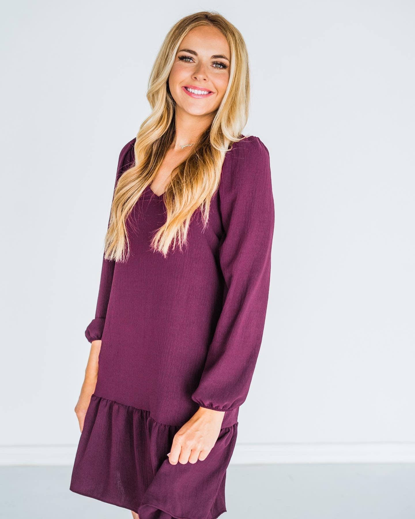 Parker Dress in Purple - Waverly Paige Boutique